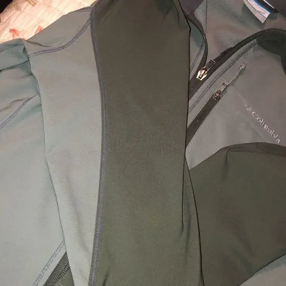 Columbia L Camo Green Sage Combo Full Zip Jacket - Picture 11 of 12